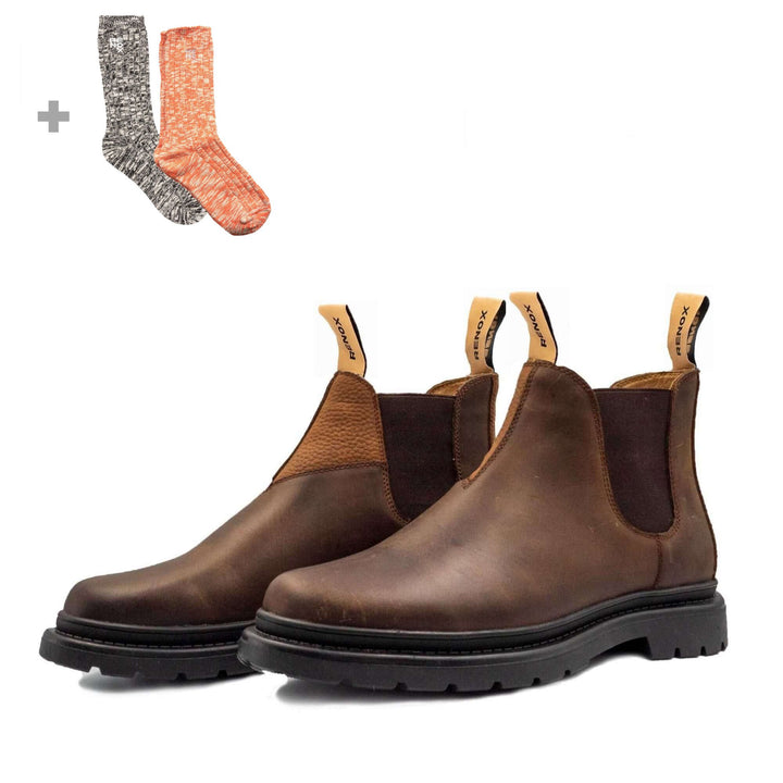 Pack Botín Café Hombre + 2 Calcetines