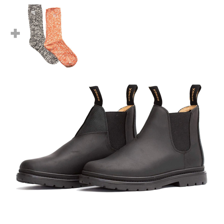 Pack Botín Negro Hombre + 2 Calcetines