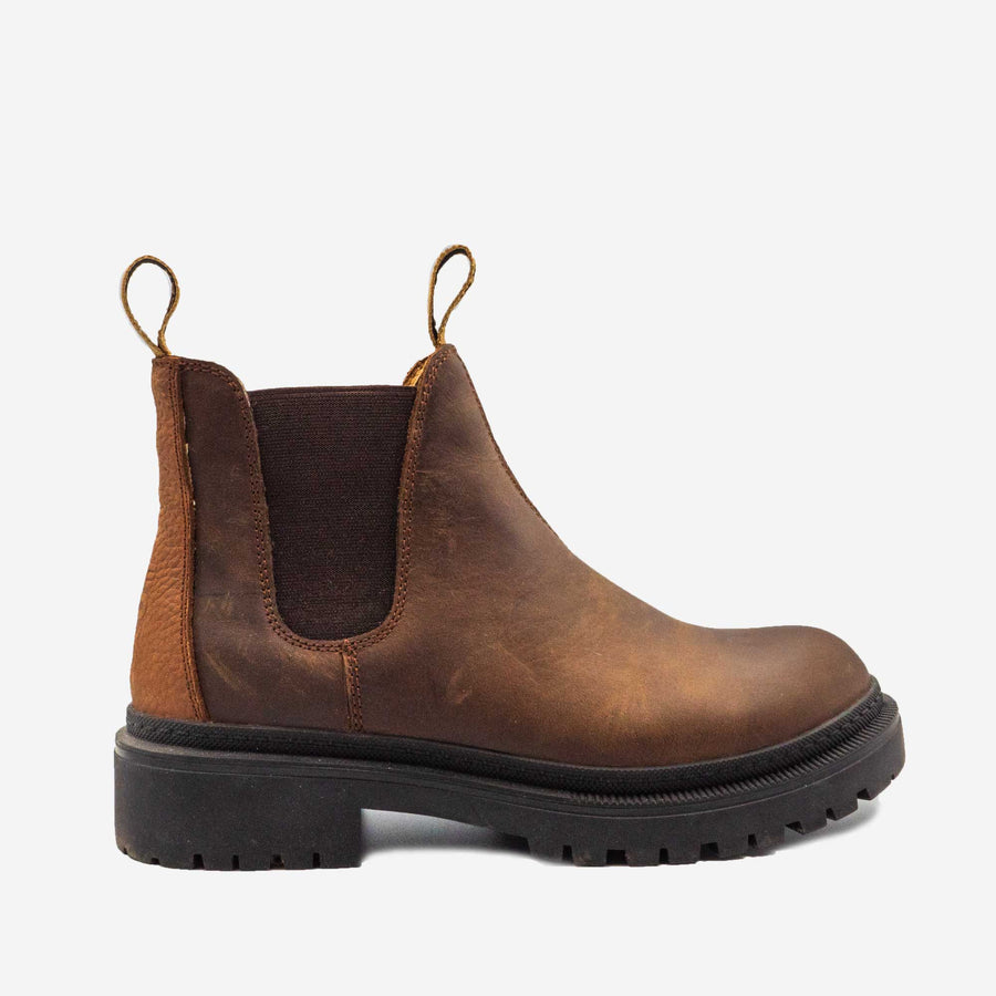 Renox Botines Chelsea Cuero Impermeable Café Mujer │ Original 2
