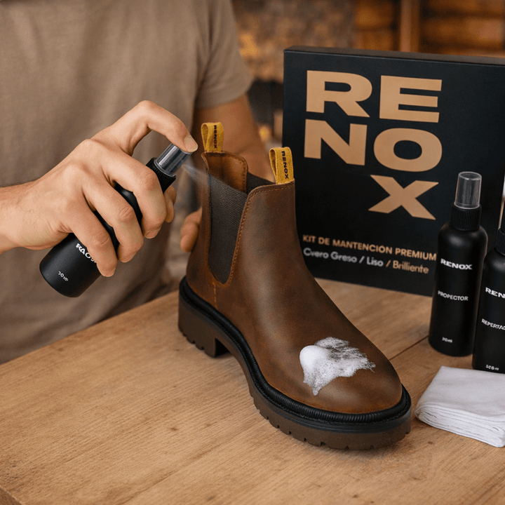 Kit Limpieza Mantención Cuero Graso Liso Botines Zapatos Renovador