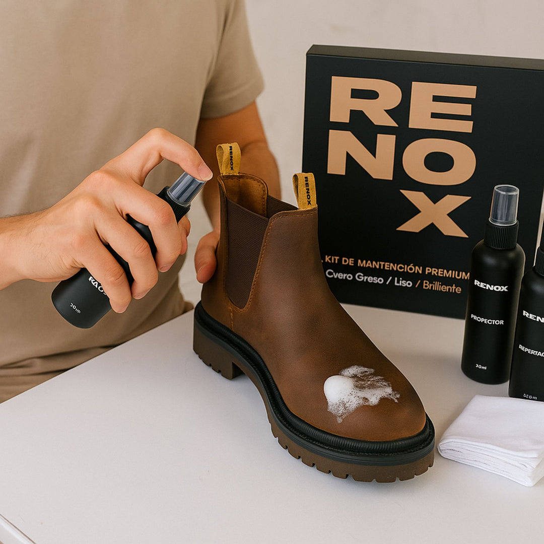 Kit Limpieza Mantención Cuero Graso Liso Botines Zapatos
