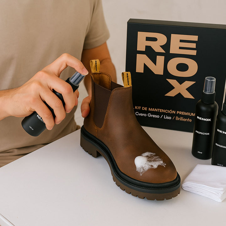 Kit Limpieza Mantención Cuero Graso Liso Botines Zapatos