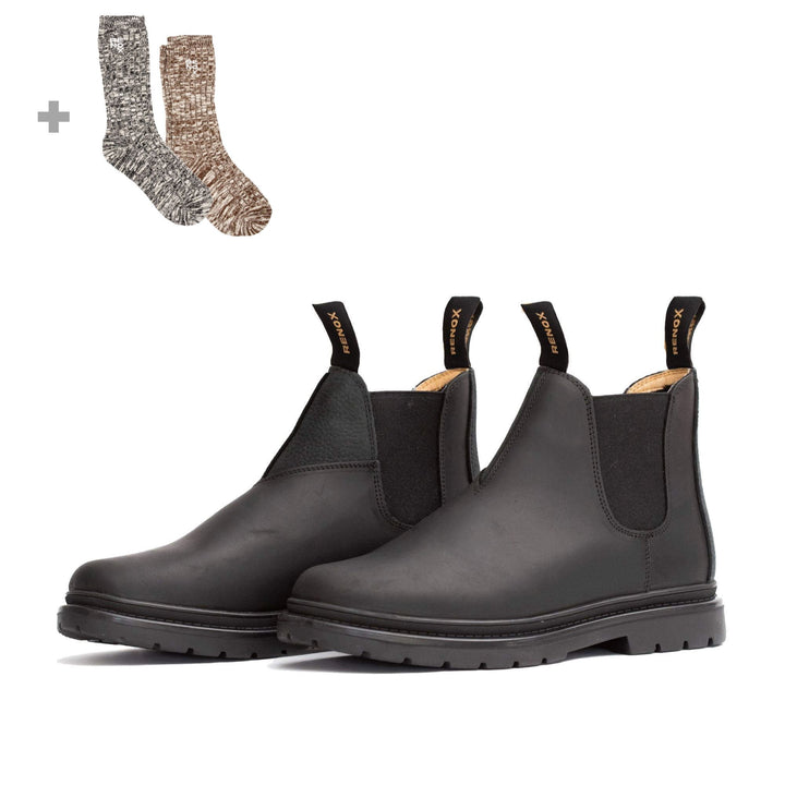 Pack Botín Negro Hombre + 2 Calcetines