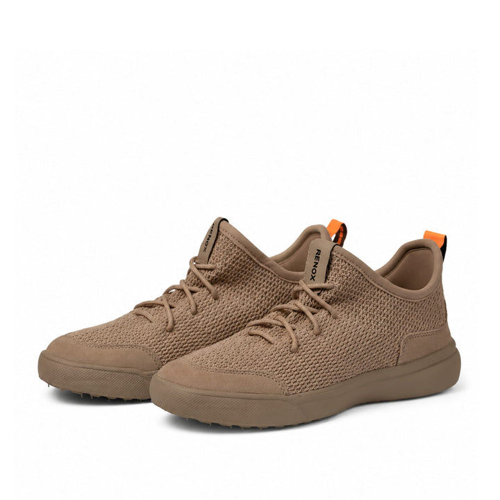 zapatilla versa knit slip in taupe renox